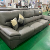 4인용 가죽 쇼파 / 카키색